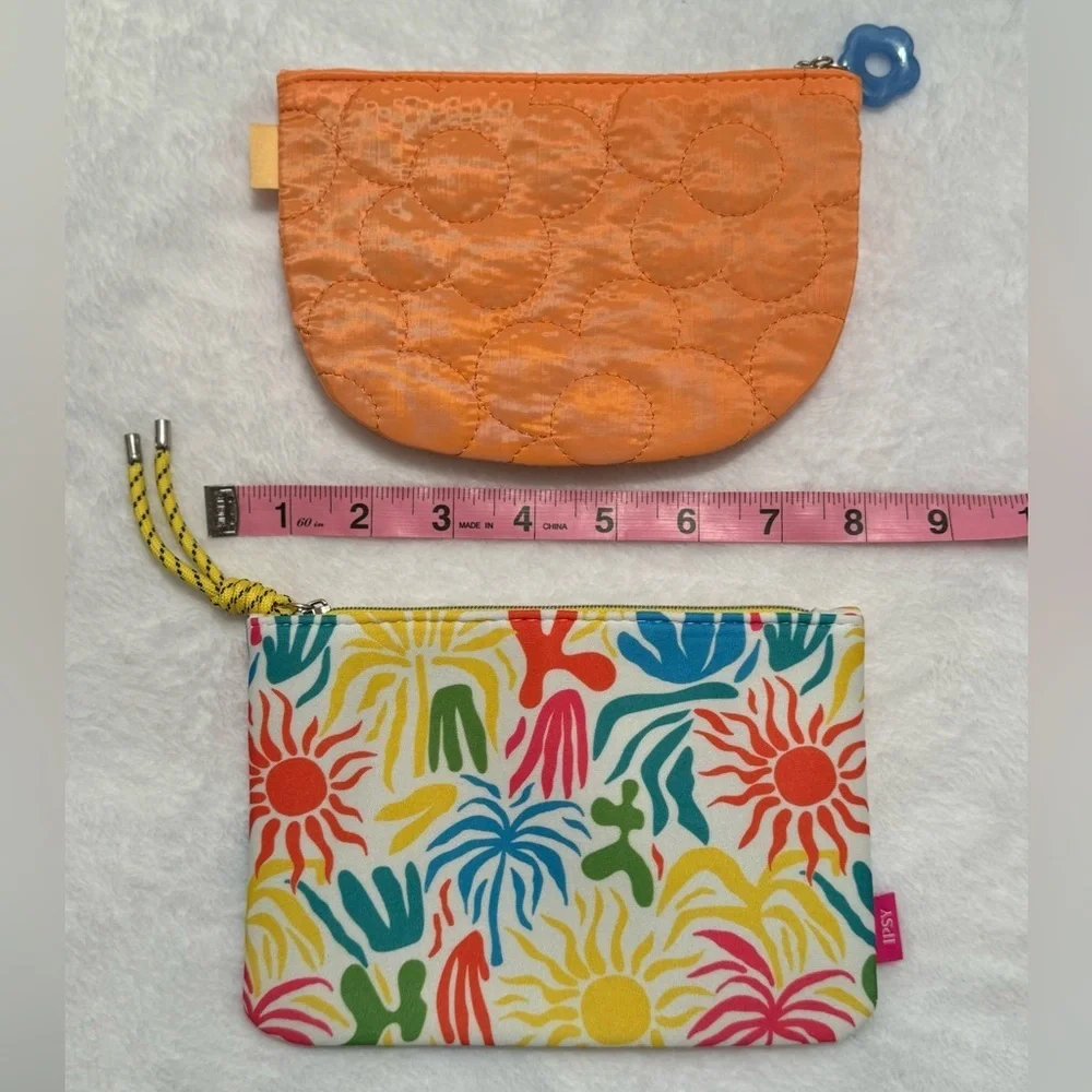 Set of 2 Cosmetic Makeup Bags Summer Colors NWOT